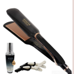 Black hair straightener with oil