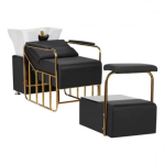 shampoo chair black and gold