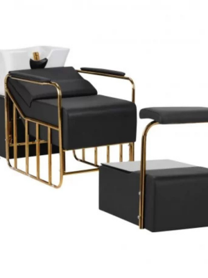 shampoo chair black and gold