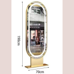 double side gold mirror with ground stand