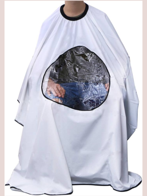 Cape with transparent opening white,black