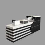 front desk white and black