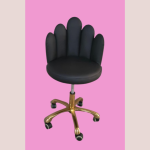 hand shape stool with back black