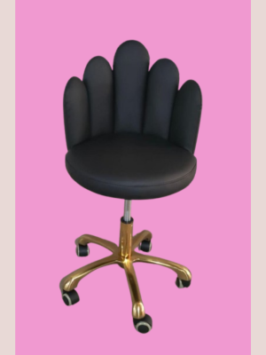 hand shape stool with back black