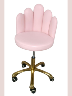 hand shape stool with back pink