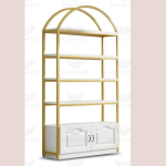 storage shelf gold and white