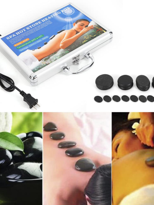 16 massage stones with aluminum box