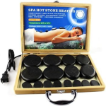 16 massage stones with wooden box