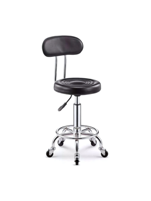 Swivel seat with backrest black