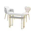 manicure table with chair white and heart chair white